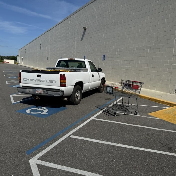 Handicapped Space where Bill Windsor always parked at Winn-Dixie