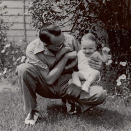 Billy Windsor in 1949 with father Walter Windsor at 8-months 18-days