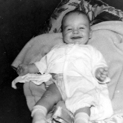 Smiling Billy Windsor on pillow - 1949
